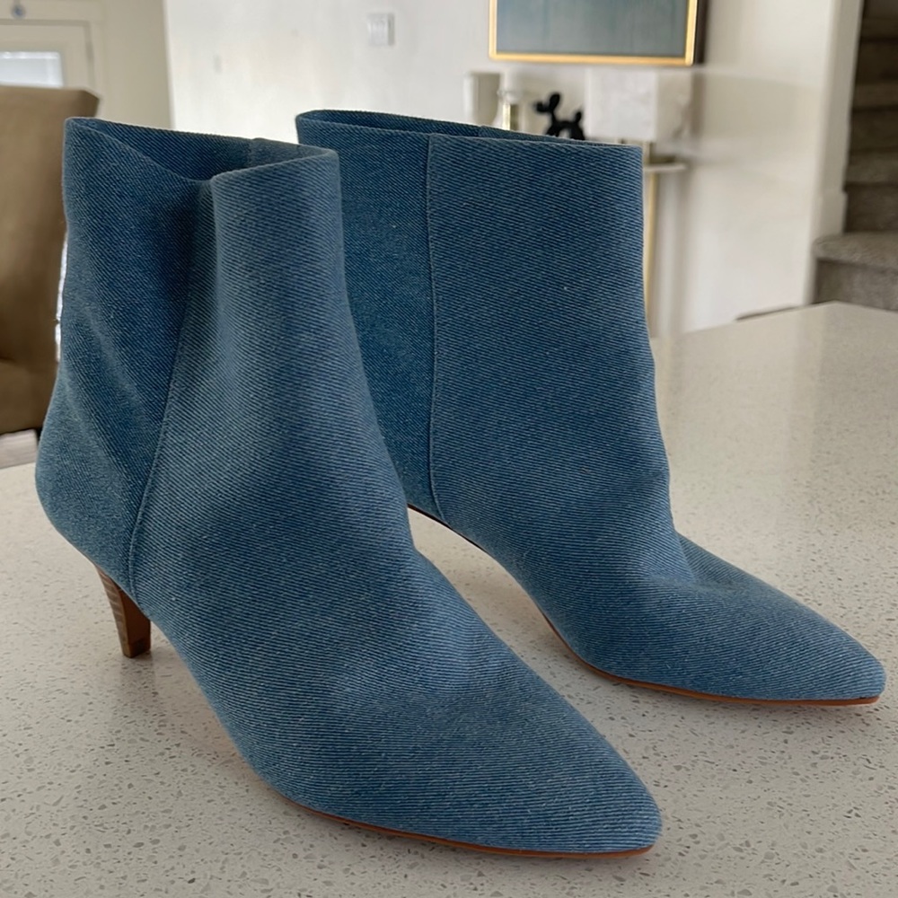 Dolce Vita Denim Deede Booties Kitten Heel Size 7